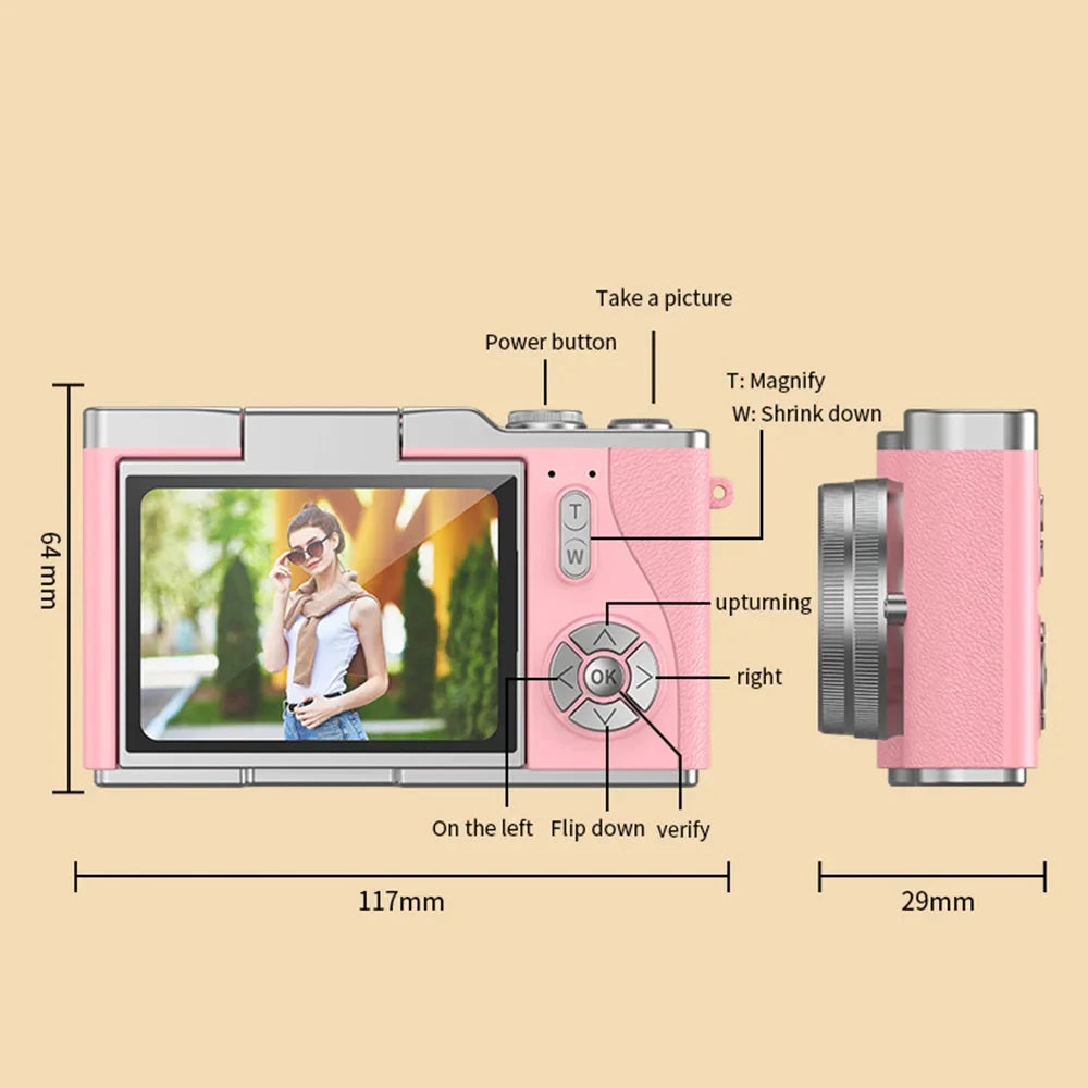 PIXELNOVA – Caméra Numérique 4K avec Écran Pivotant et Clarté de 48MP