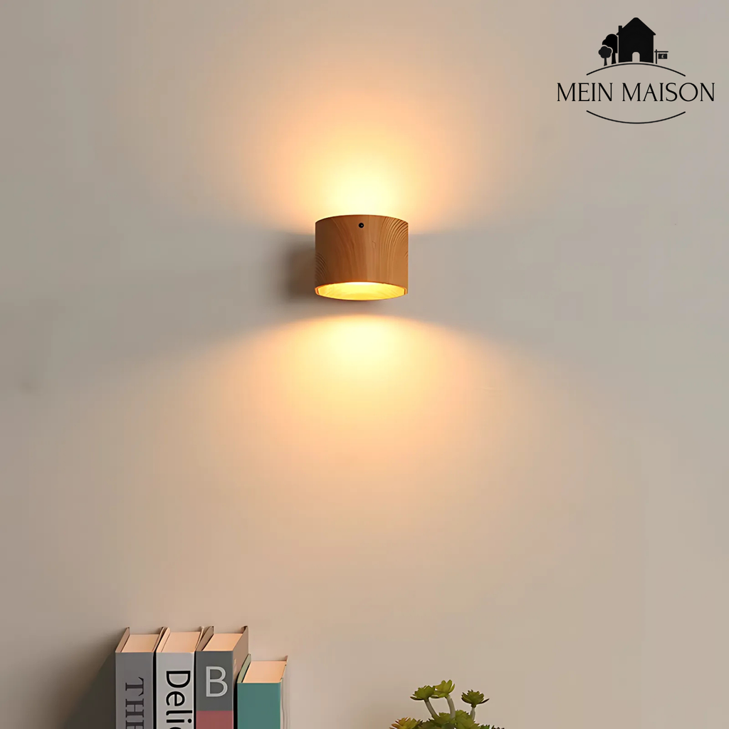 Applique LumiScandi | Sans fil & Rechargeable | Design Scandinave | Bois Chêne