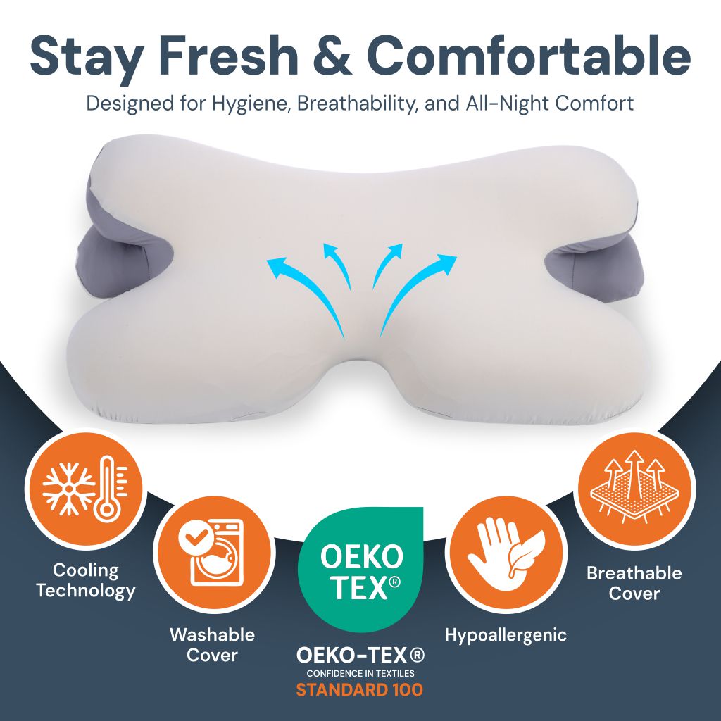 Coussin ergonomique pour le cou | Mousse à mémoire, soutien du cou & idéal pour un sommeil paisible
