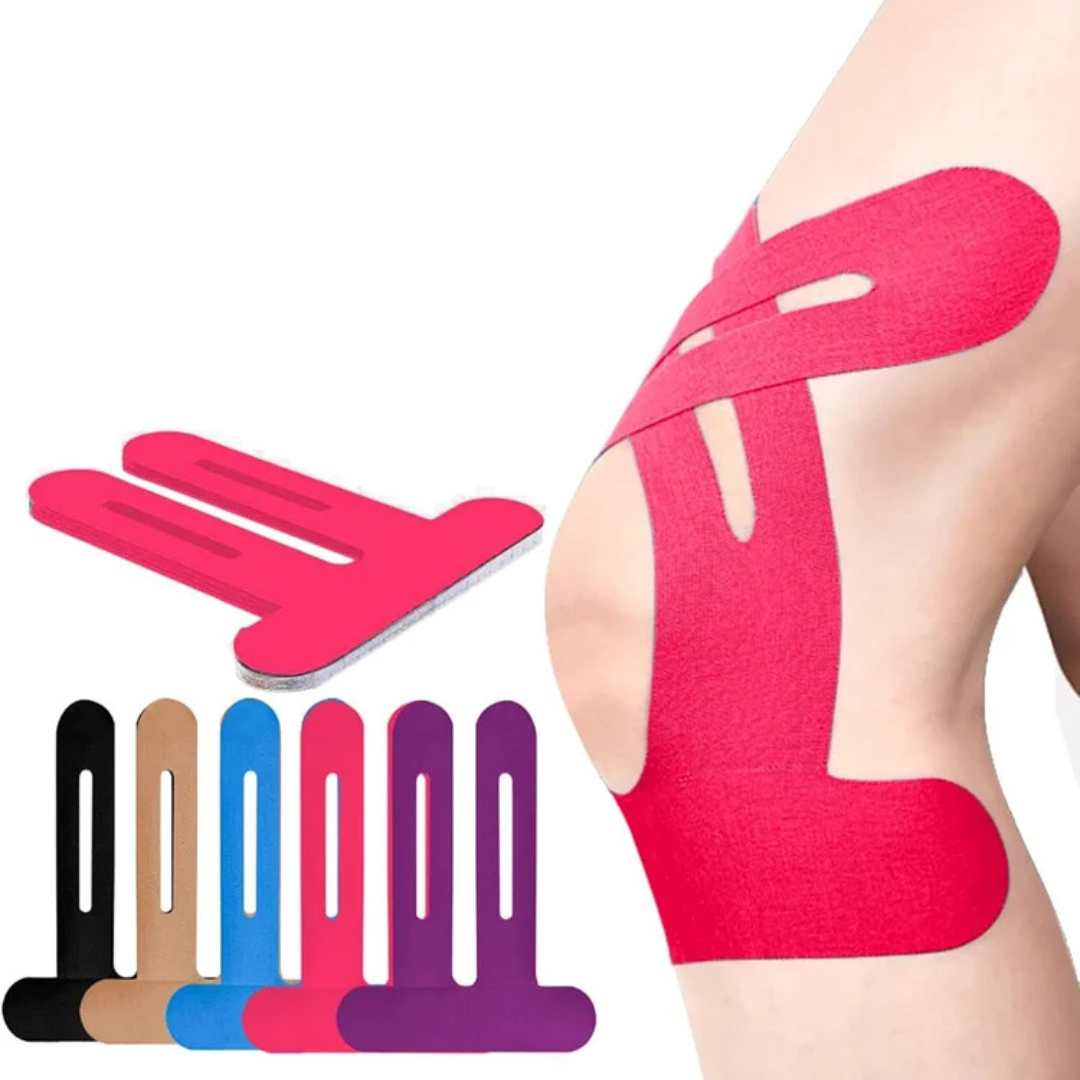 Kinesiology Knie Tape | Pré-découpé & Élastique | Coton, Respirant & Imperméable