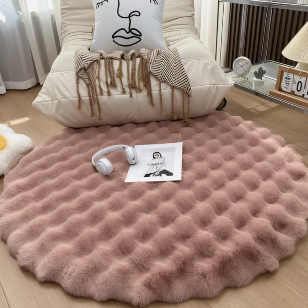 Tapis Rond en Fleece Antidérapant 80 x 80 cm