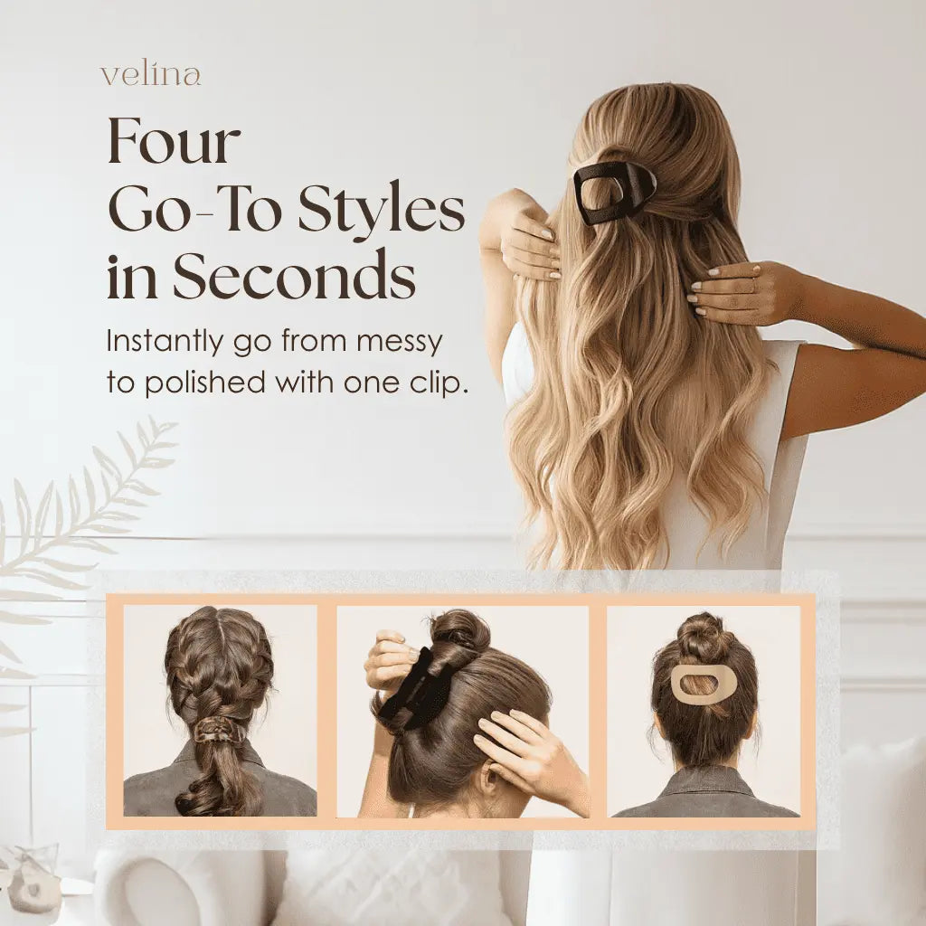 Pince à cheveux pour femmes | Design plat et sans douleur | Maintien ferme sans pincement