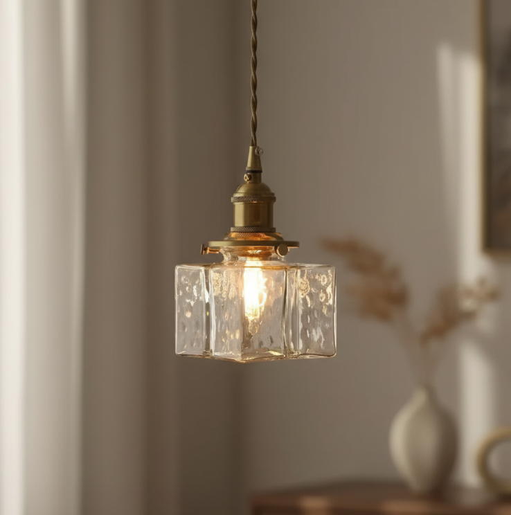 Collection Savoy | Suspension en Verre avec Finition Texturée, Style Vintage pour Éclairage de Cuisine