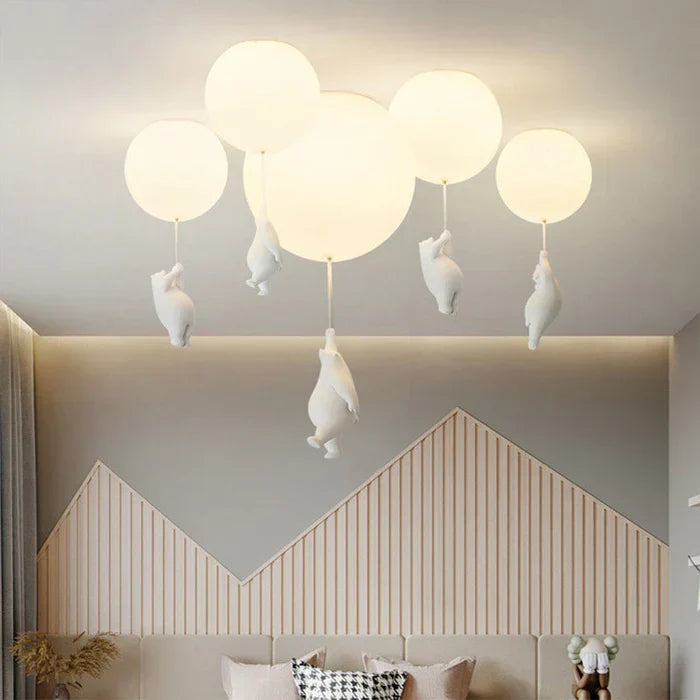 Lampe de Plafond Enfant avec Ours et Ballon - CloudBear