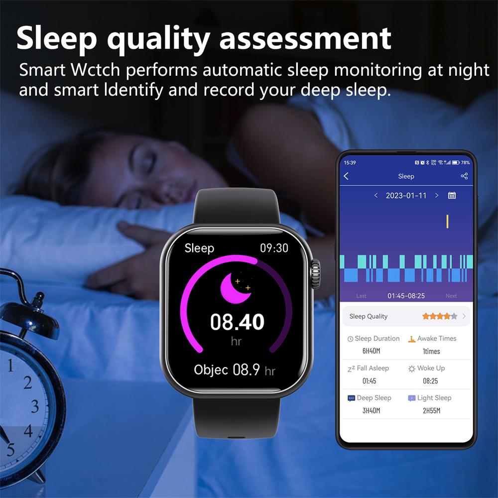 Skanto | Glycémie Tension artérielle Oxygène sanguin Moniteur de sommeil Montre intelligente étanche