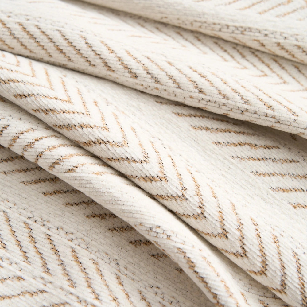 Housse de canapé en chenille à chevrons avec pompons