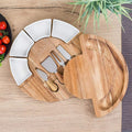 Plateau en bois pour fromages avec ensemble de couteaux