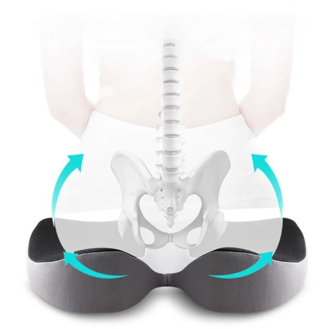 Skanto | Coussin de siège auto orthopédique – Coussin de chaise confortable avec fond antidérapant pour un meilleur soutien