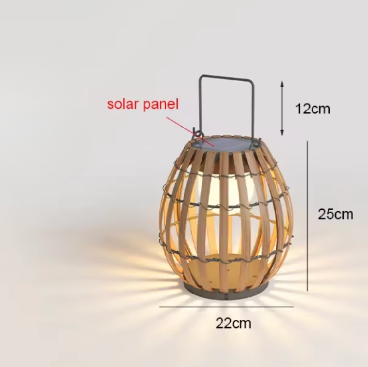 Lampe de sol en rotin solaire d'extérieur | Décoration d'éclairage de patio et de jardin imperméable tissée à la main