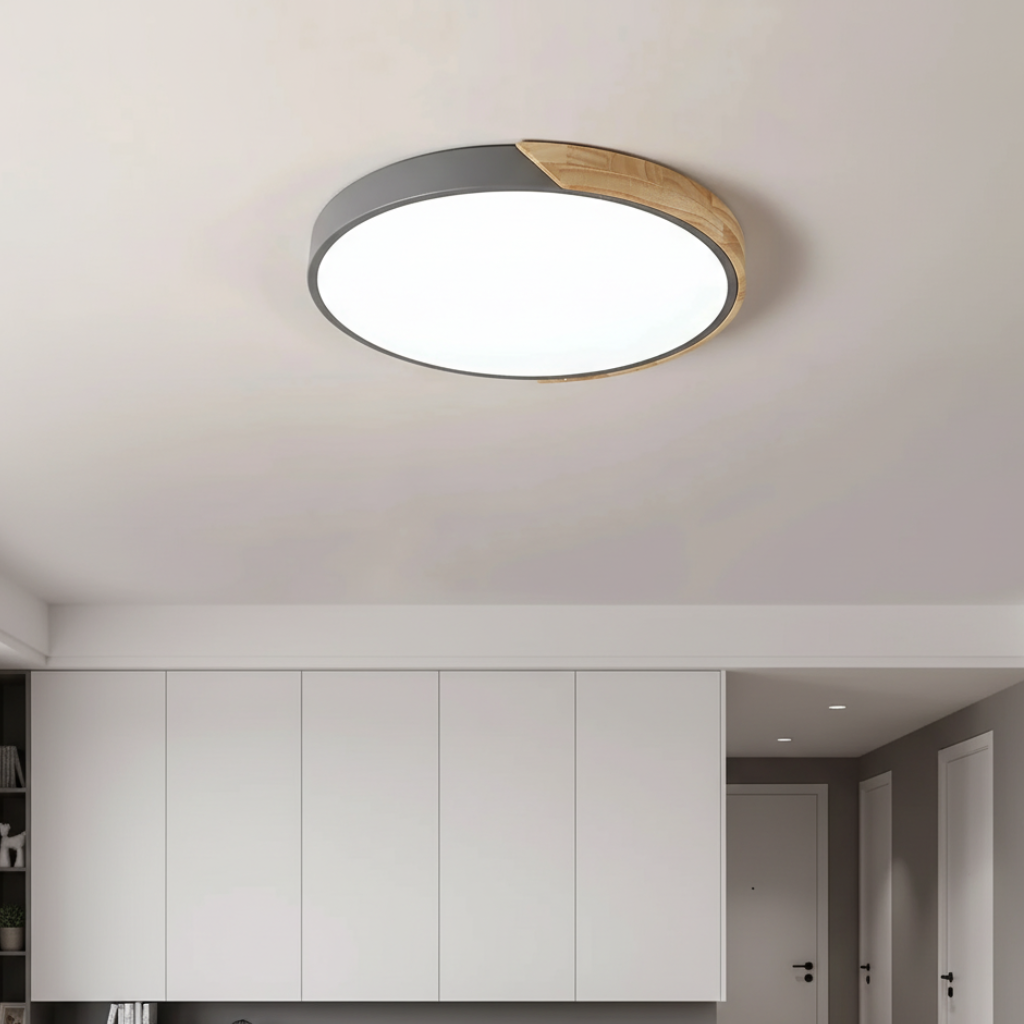 Lumière de plafond encastrée en bois Splice - Design moderne Japandi dimmable