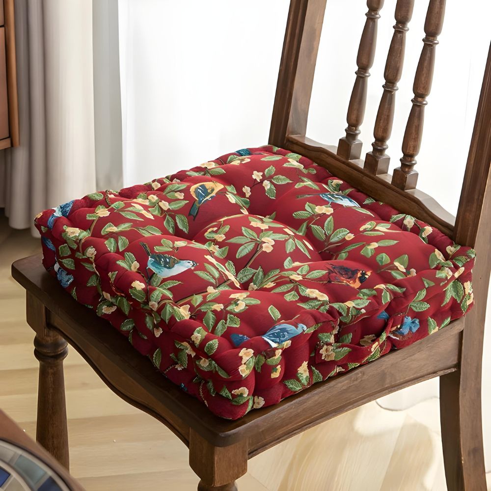 Coussin Feuille Oiseau Fantaisie