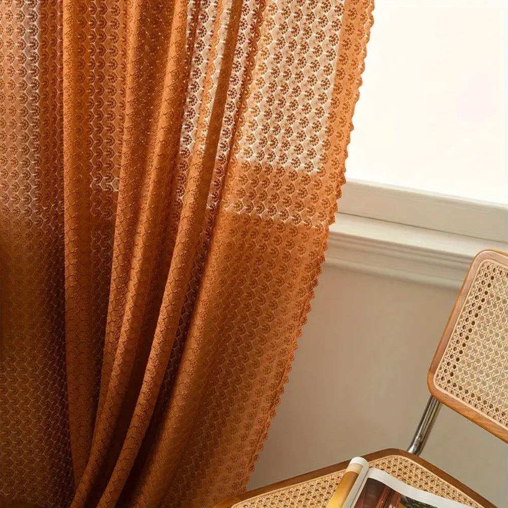 Rideau en Crochet Boho Amber Glow