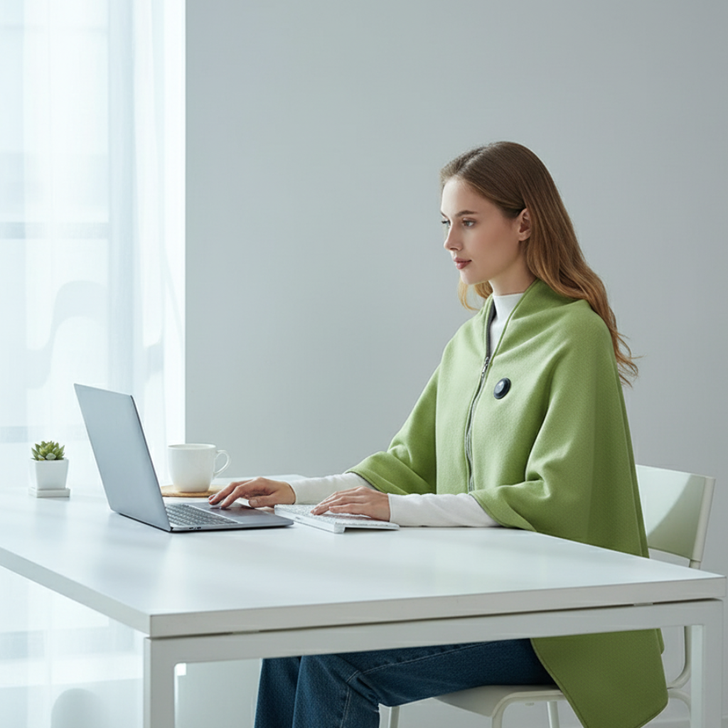 CozyHeat - Couverture Électrique USB avec 3 Niveaux de Chaleur et Enveloppement pour Épaules