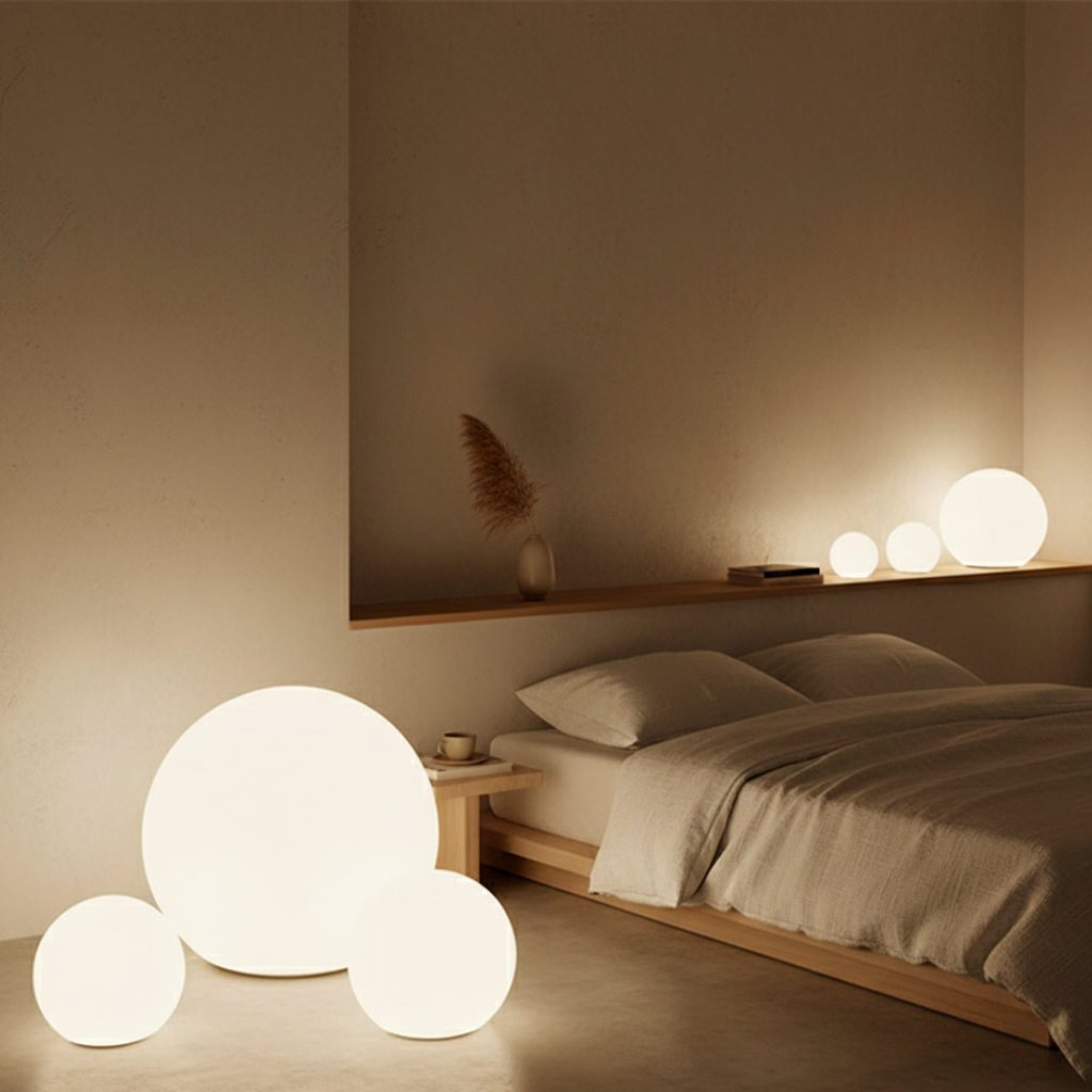 SphereGlow | Lampe à Boule Moderne Écologique et Stylée avec 16 Options de Couleurs