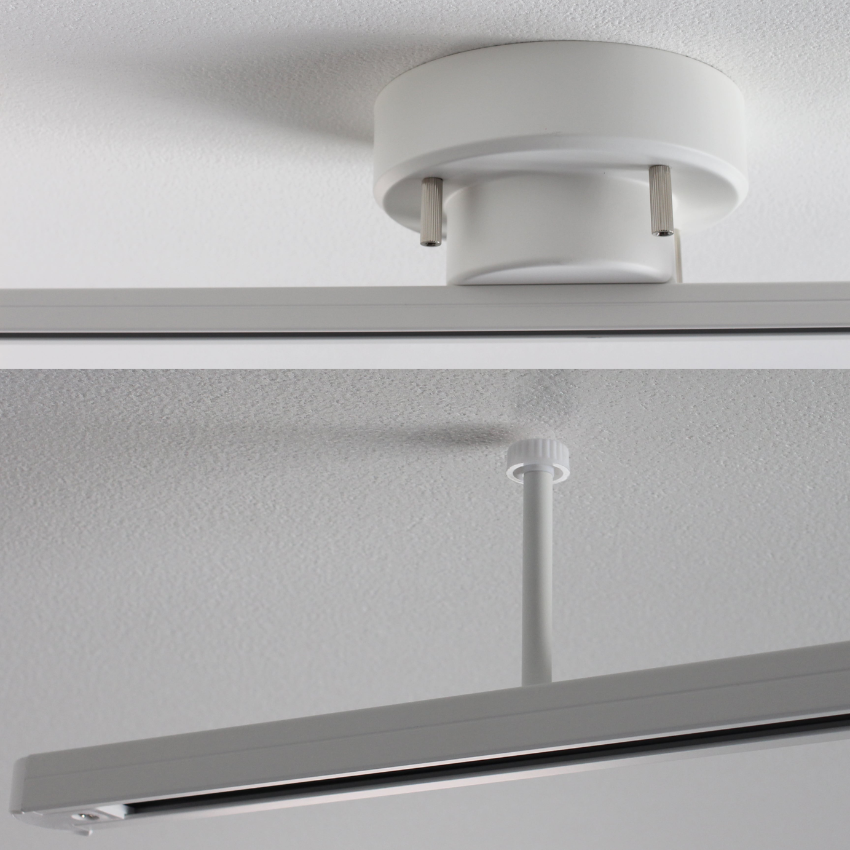 Rail d'éclairage suspendu rotatif 360° pour lampes suspendues et projecteurs