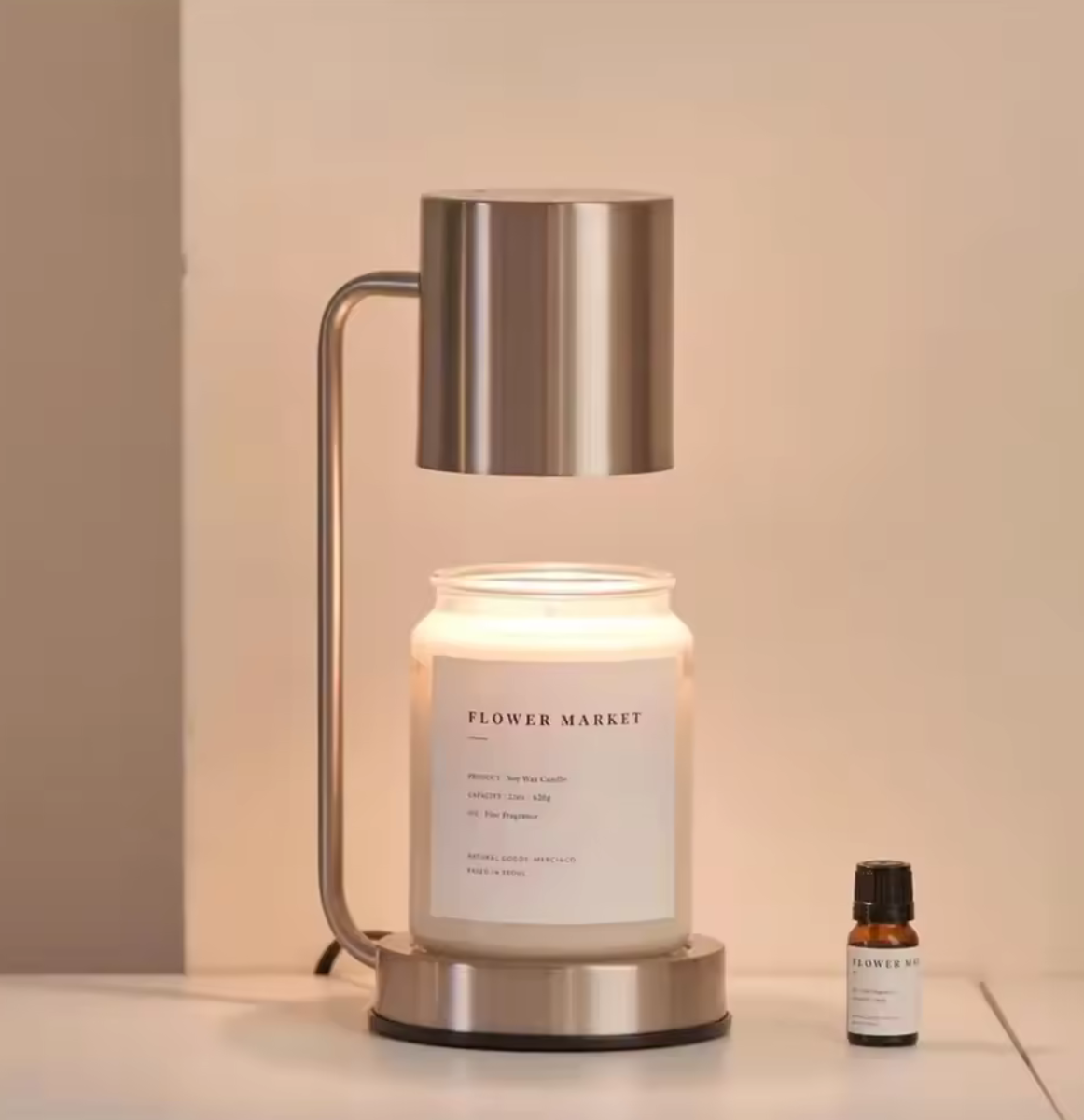 Lampe Réchauffe-Cierge Élégante - Lampe Électrique à Double Usage pour une Ambiance Cocooning