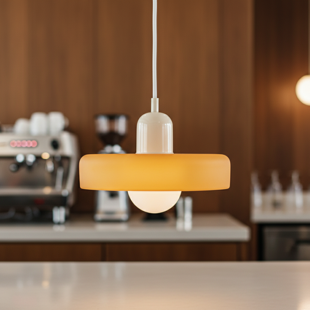 Luminaire en Verre Inspiré du Bauhaus – Éclairage Suspendu Moderne pour Cuisine