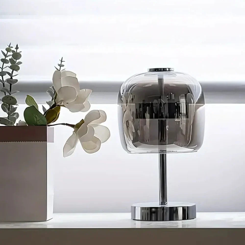 Lumivara – Lampe de Table Moderne avec Lumière Dimmable et Connexion USB en Fer et Verre