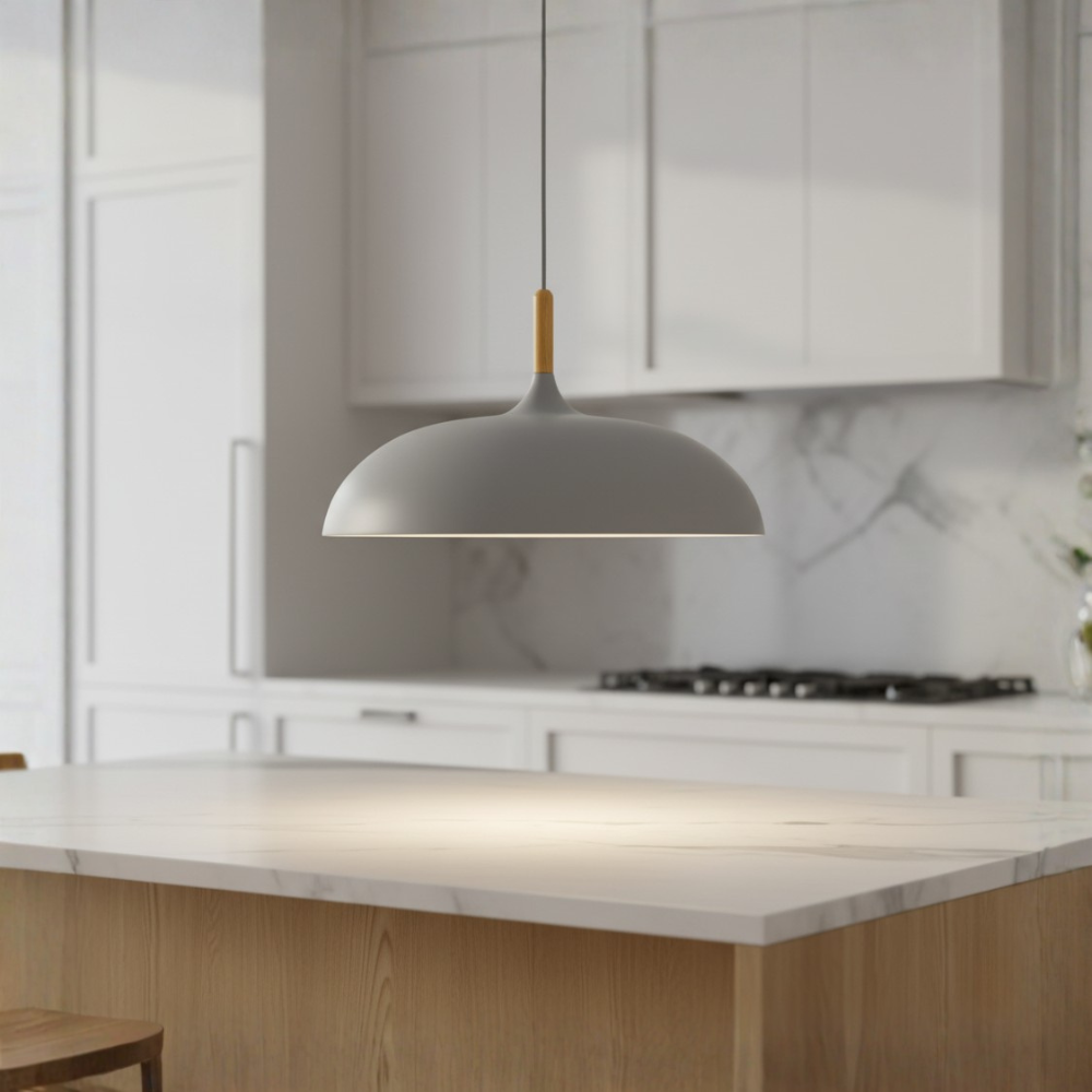 Lustre Haft - Éclairage de Cuisine Scandinave avec Bois et Fer