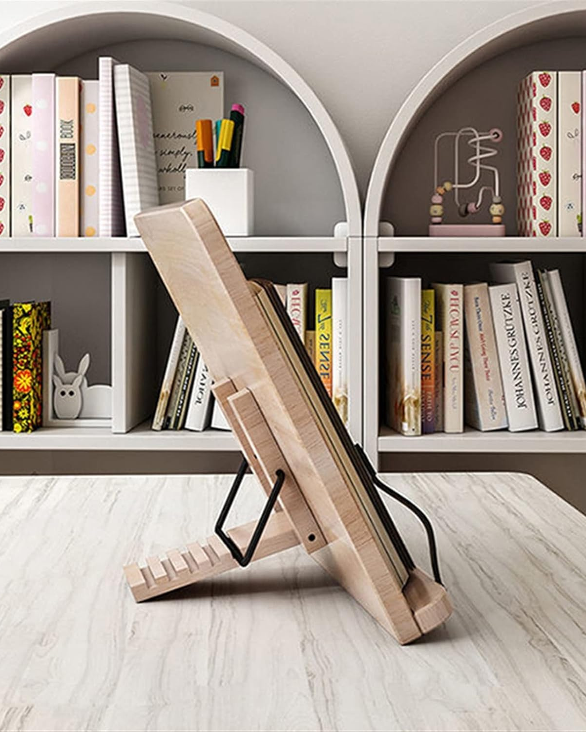 Support de livre et de tablette en bois réglable