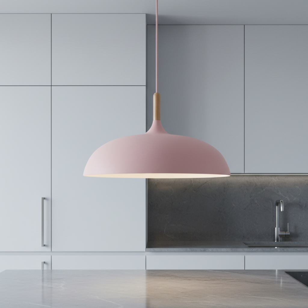 Lustre Haft - Éclairage de Cuisine Scandinave avec Bois et Fer