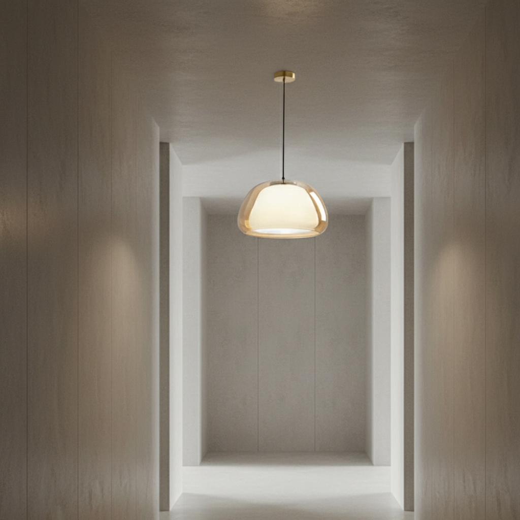 Lustre en Verre Moderne - Design de Dôme Ajustable pour Îlot de Cuisine