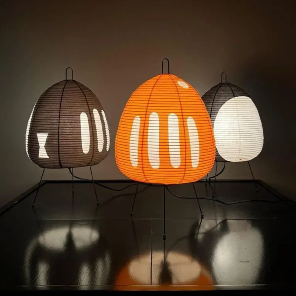 Yunari Haze - Lampe de sol et de table en papier de riz Wabi-Sabi pour une ambiance chaleureuse