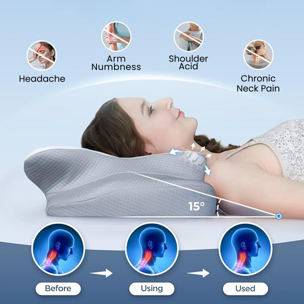Coussin Anti-Ronflement | Support Ergonomique pour le Cou et la Tête | Blanc