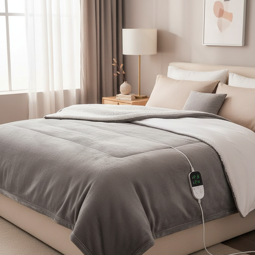 CozyFleece - Couverture Chauffante Électrique avec 6 Réglages de Température