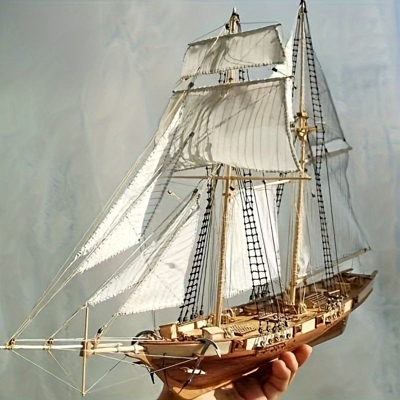 Modèle de Voilier Classique en Bois – Puzzle 3D Detaillé pour Amateurs de Bateaux