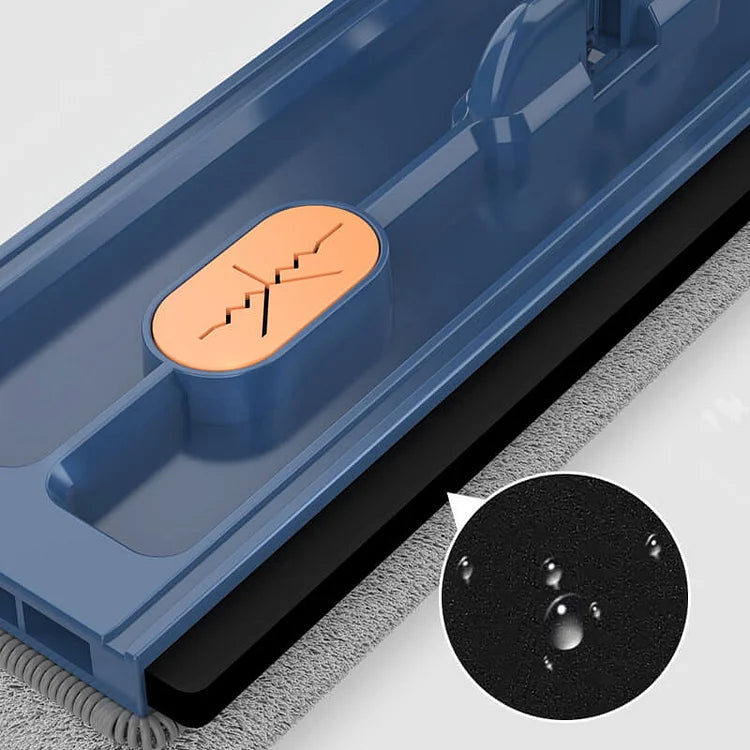 Balai plat auto-nettoyant avec tête rotative à 360° et long manche