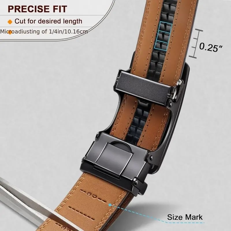 Ceinture à cliquet en cuir Eptchn avec boucle ajustable CrackSlick