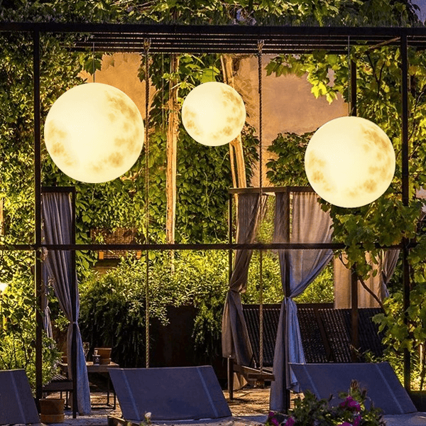 Lampe de Jardin en Forme de Lune - Éclairage d'Extérieur Ambiance