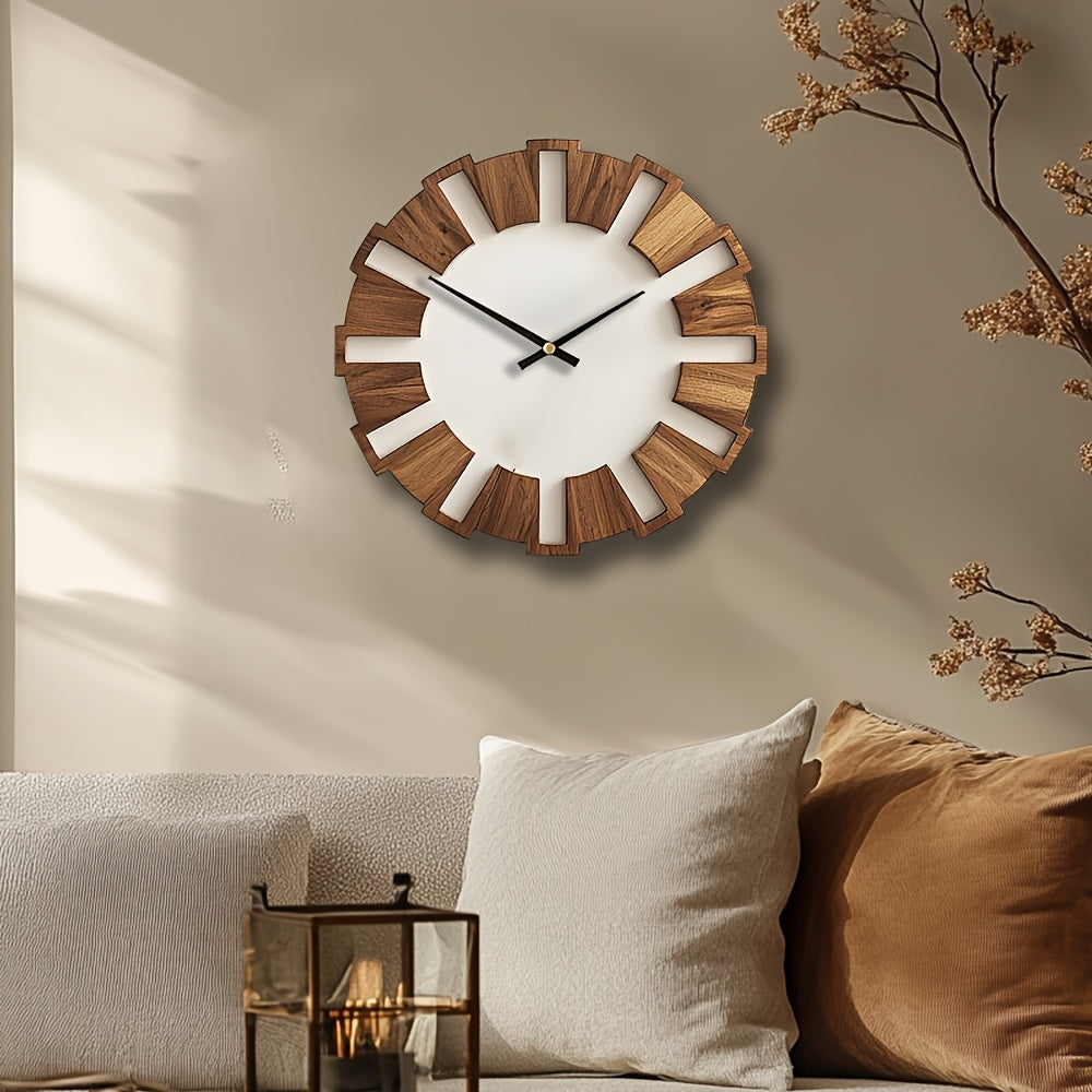 RUSTIQUE – Horloge Murale en Bois Classique pour Intérieurs Intemporels