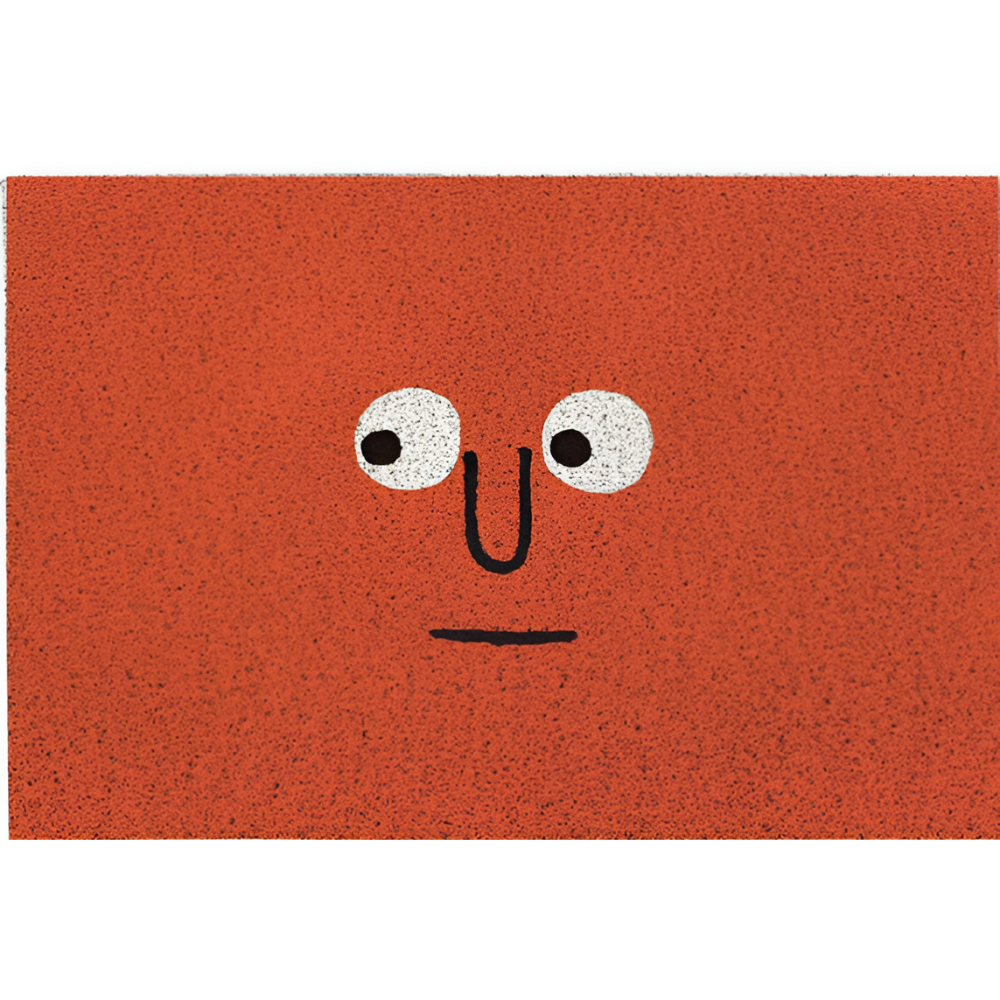 Tapis de porte en PVC antidérapant avec visage souriant