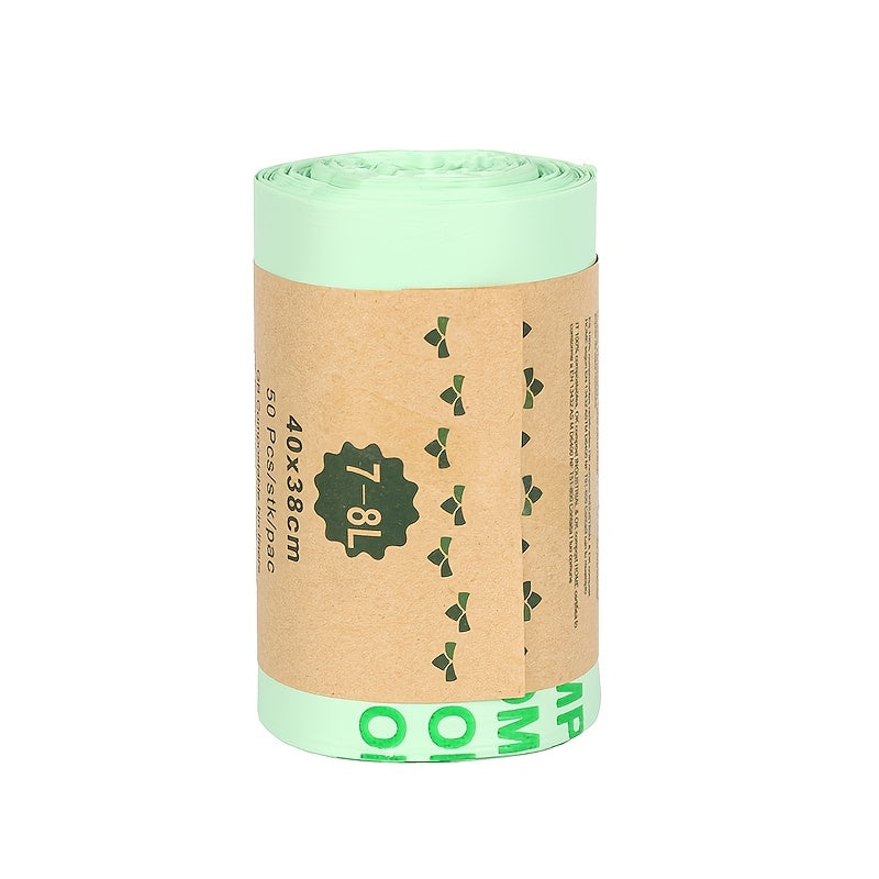 ECOBINZ - Sacs à déchets alimentaires compostables extra épais 6L/8L/10L/30L 3 Gallons, rouleau de 50/25 pièces