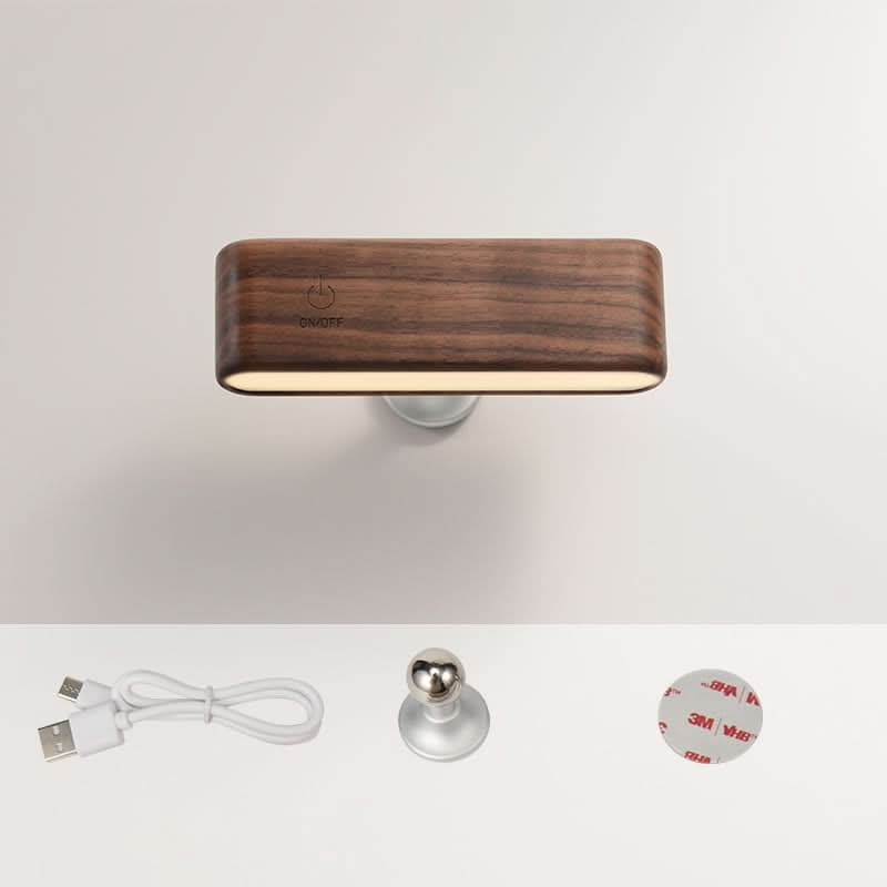 Lampe de bureau en bois massif avec chargement magnétique