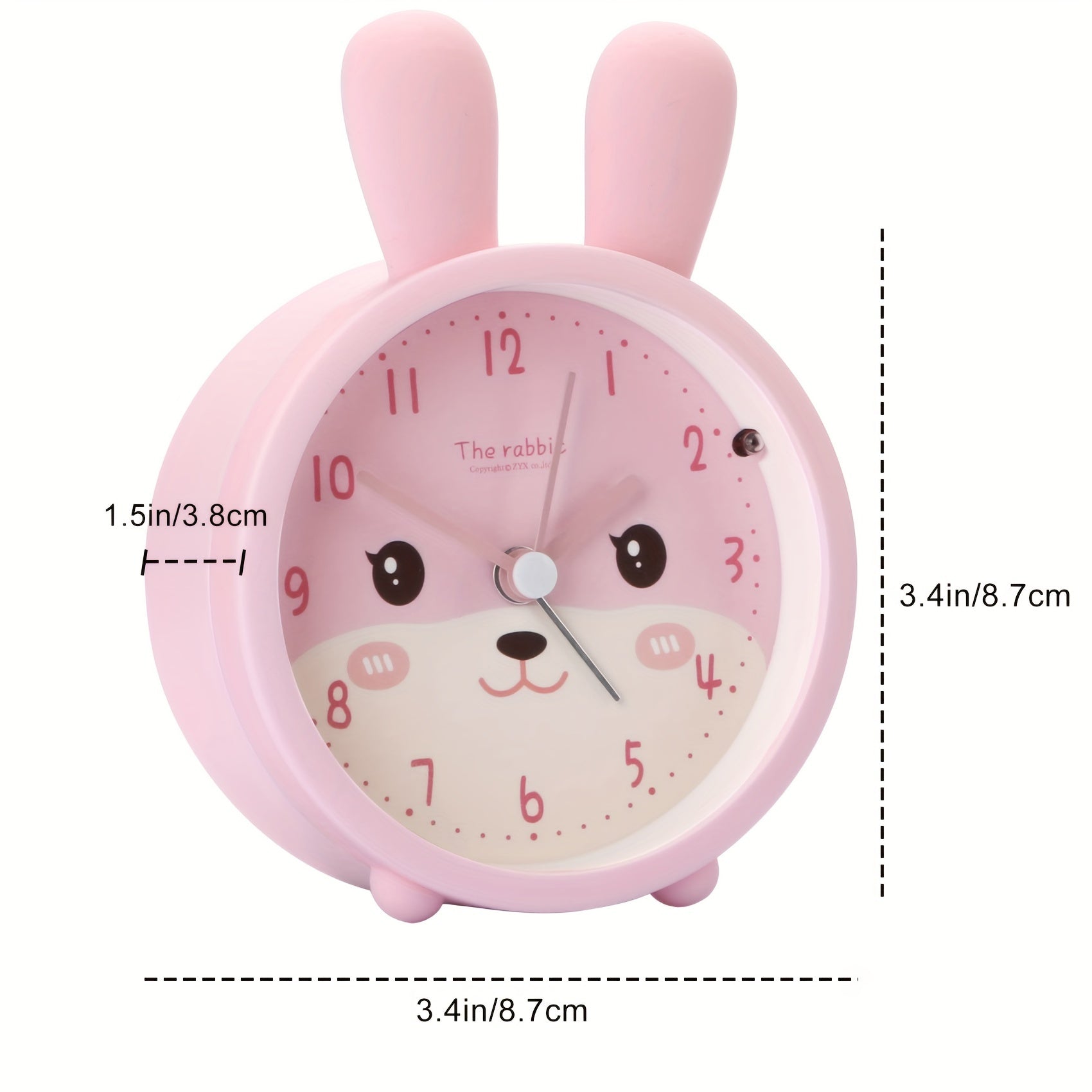 Skanto | Réveil pour Enfants avec Lumière Nocturne – Silencieux, Motif Lapin et Design Compact