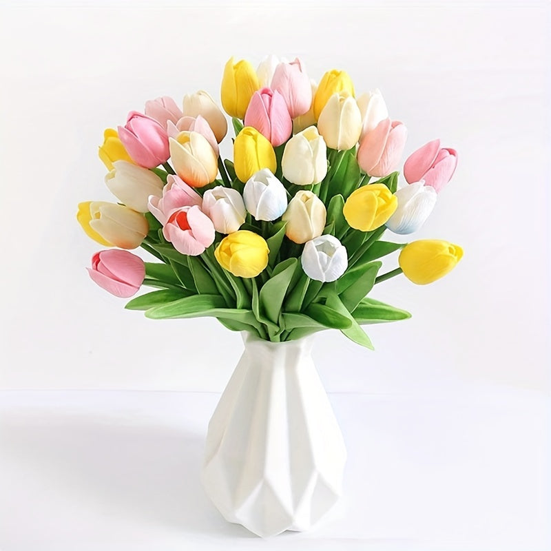 Ensemble de 15 Tulipes Artificielles Réalistes – Parfait pour les Mariages, Fêtes et Décoration Intérieure
