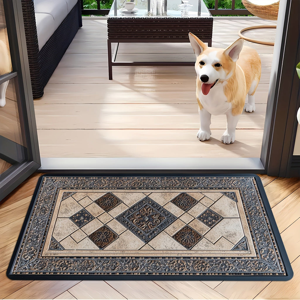 STYLEHAVEN - Tapis d'entrée géométrique lavable en machine