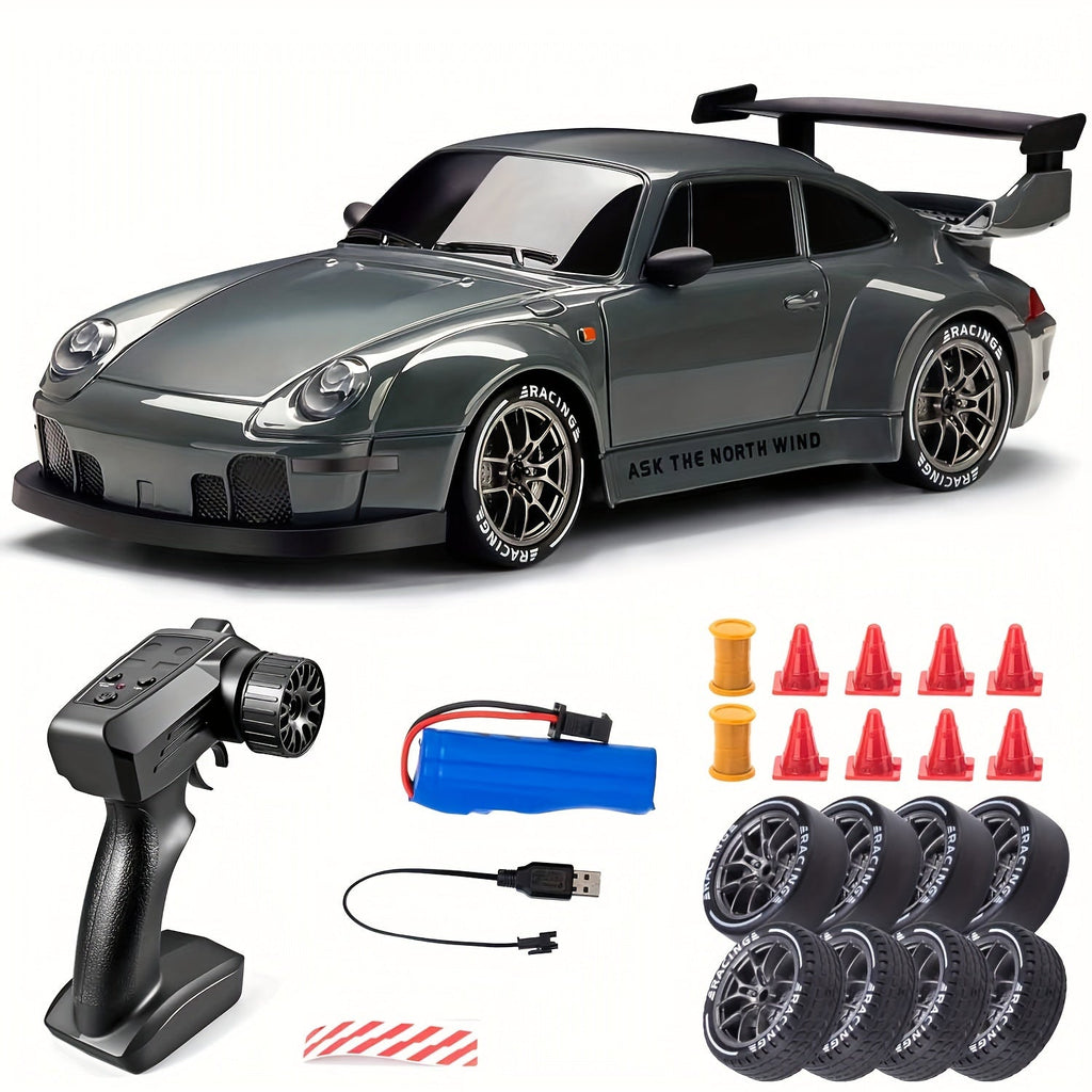 Skanto | Ultimate 1:24 Voiture de Drift RC avec roues LED – Jouet de course rechargeable 4WD