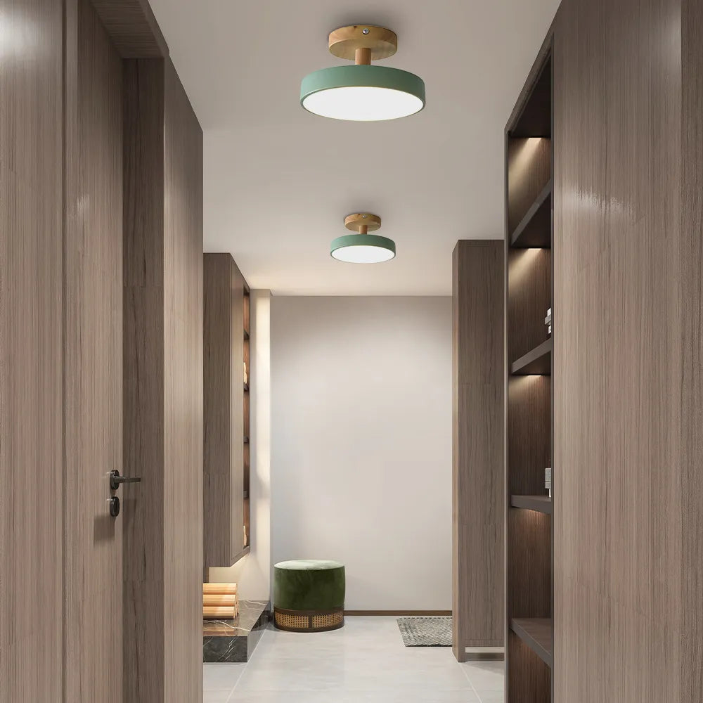 Nörd – Plafonnier Scandinave avec Base en Bois & Design Pastel Doux