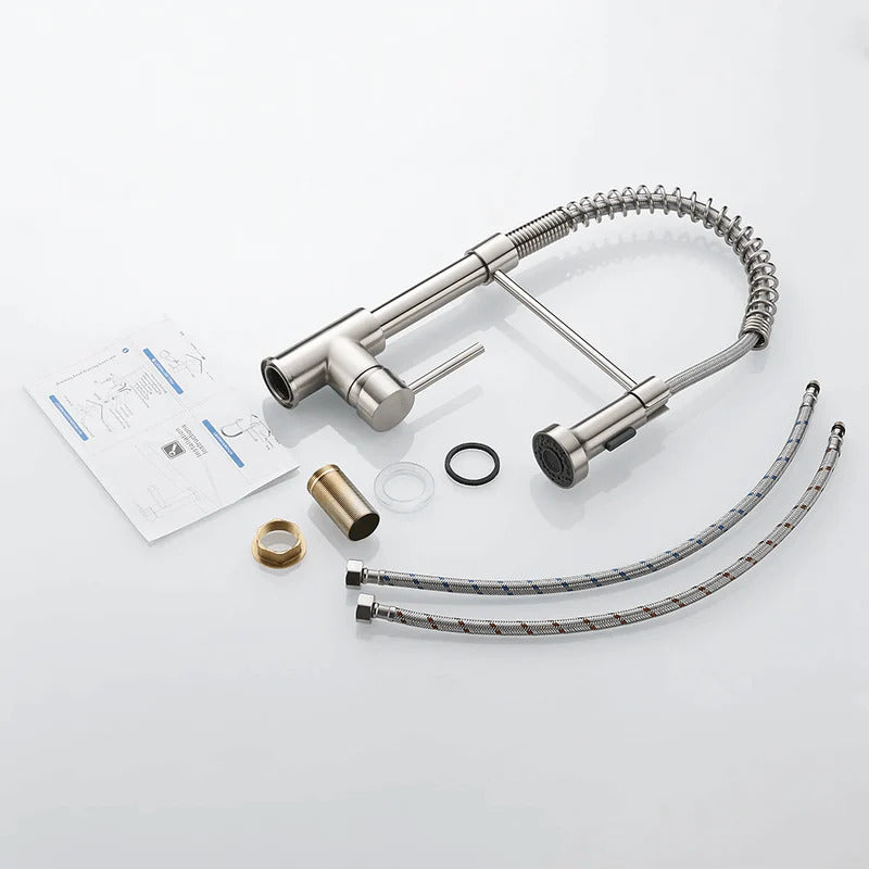 Robinet de cuisine moderne avec tête de douche à ressort extensible