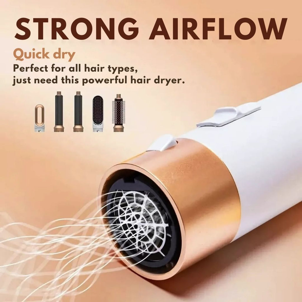 Sèche-cheveux 5-en-1 avec technologie à air pour un coiffage facile