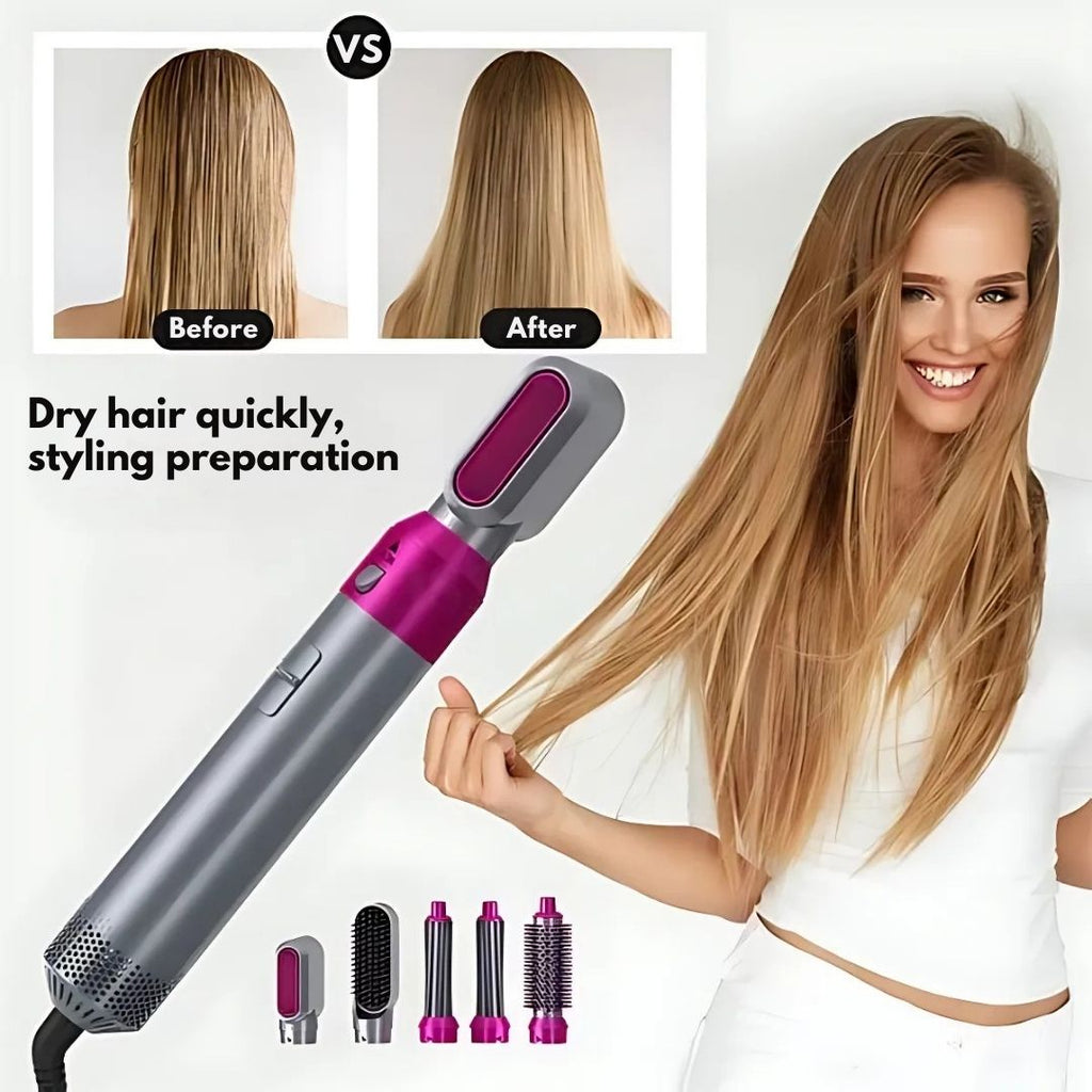 Sèche-cheveux 5-en-1 avec technologie à air pour un coiffage facile