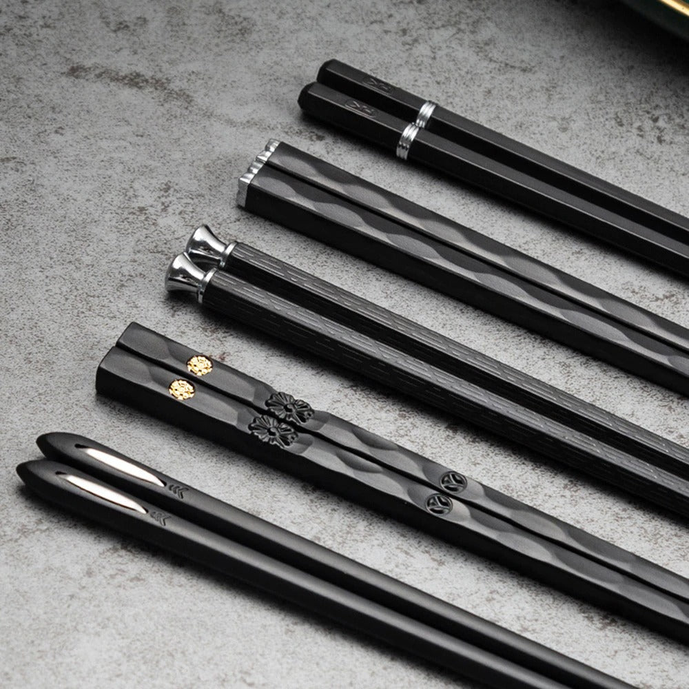 DineLux – Ensemble de baguettes luxueuses avec des designs raffinés (5 paires)