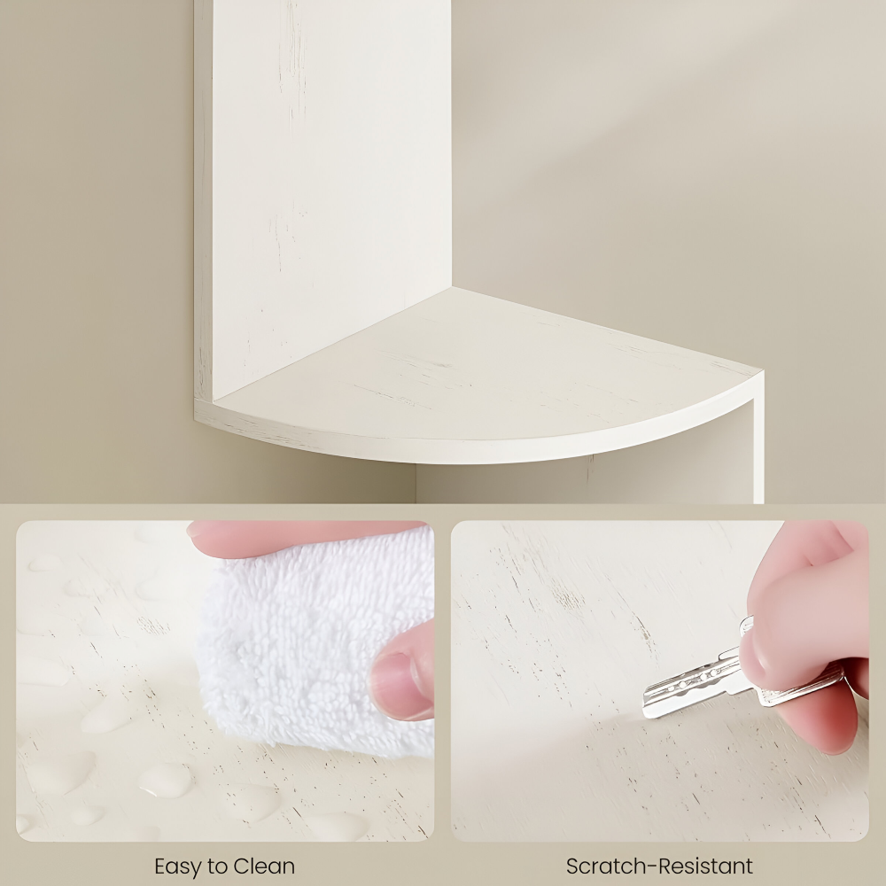 Étagère d'angle en bois – Étagère murale rustique à 5 niveaux pour le rangement