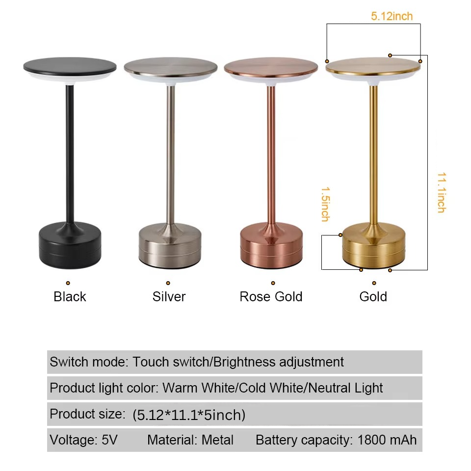 Skanto | Lampe de table LED à capteur tactile rechargeable USB