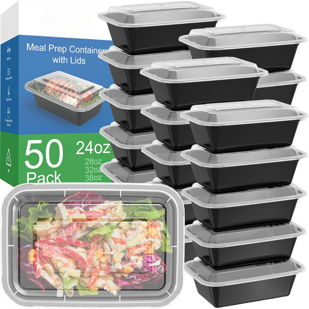 Contenants de Préparation de Repas de 50 Pièces avec Couvercles - SealMate