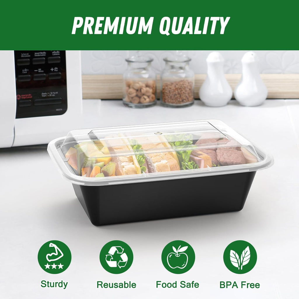Contenants de Préparation de Repas de 50 Pièces avec Couvercles - SealMate